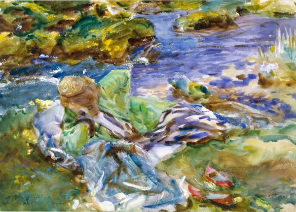 A Turkish Woman by a Stream by John Singer Sargent