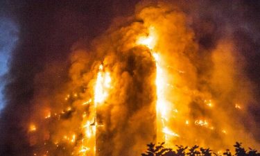Grenfell Tower in flames