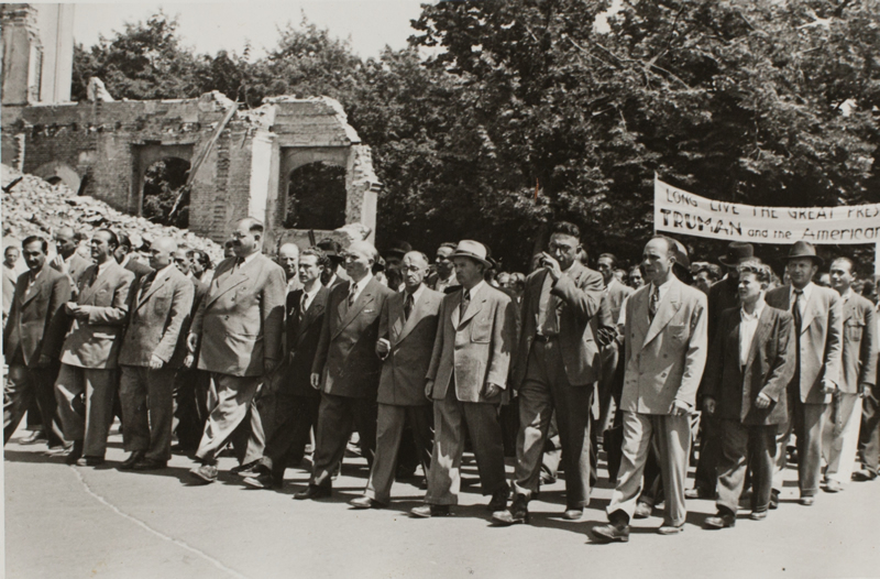 Demonstration against push-back of immigrants on Exodus 1947