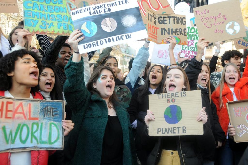 Pupils on strike